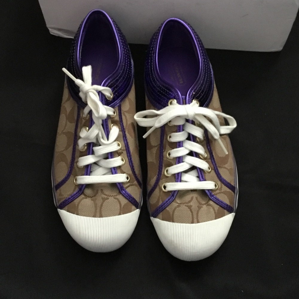 Coach Purple and Tan Women's Sneakers